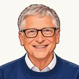 比爾·蓋茲 Bill Gates 插畫頭像