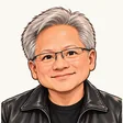 黃仁勳 Jensen Huang 插畫頭像