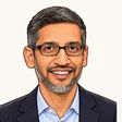 皮查伊 Sundar Pichai 插畫頭像